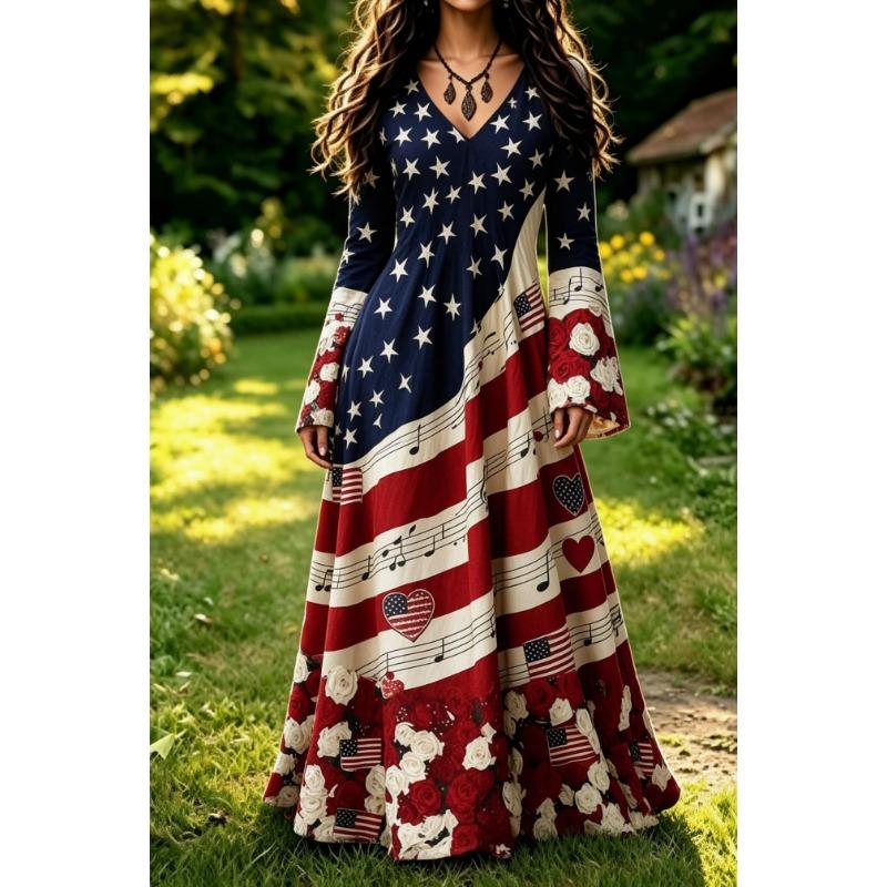 Ladies V Neck Flare Sleeve Maxi Dress 2026 New A Line Silhouette Wedding Guest Long Dress