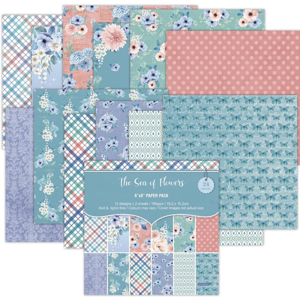 6-inch DIY Photo Album Background Paper - Single-sided, 12 Unique Designs (1 Sheet/Set)