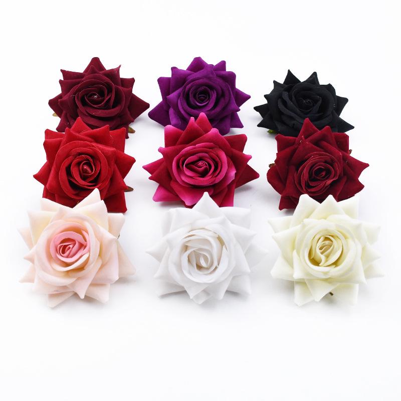 DIY Velvet Rose Corsage Accessories - Silk Flower Heads for Photography and Weddings
