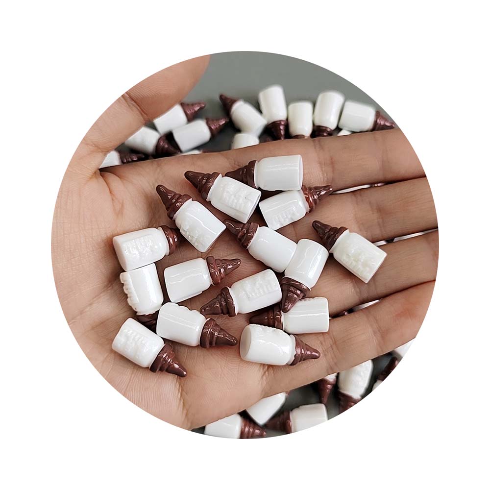 100PCS Resin Simulation Mini Milk Bottle Miniature Baby Cute Bottle Dolls House Accessories Fairy Garden Miniatures