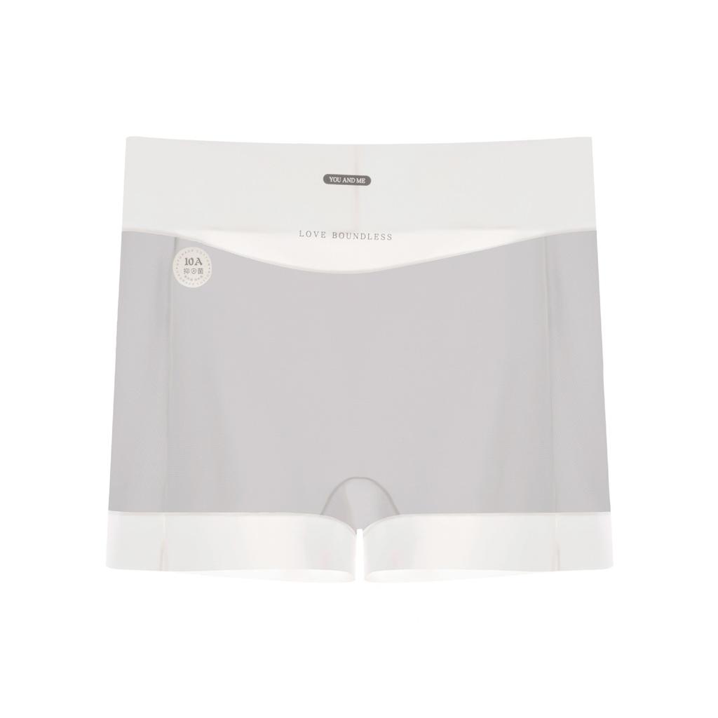 Plussize Women's Summer Ultra Thin Ice Silk 2 in 1 Non Mark High Waist Tucked in Flat Angle Safety Briefs