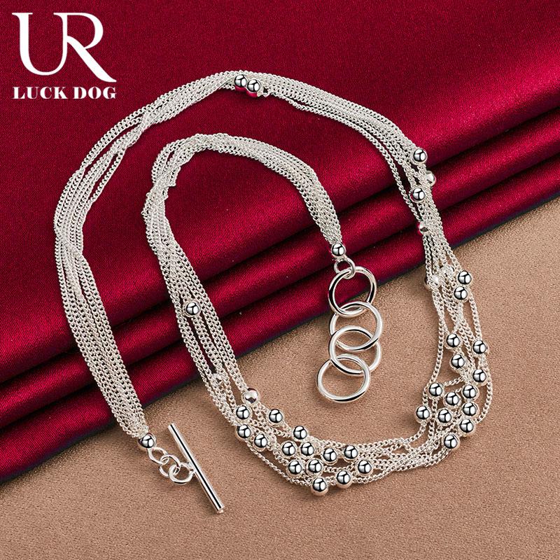 925 Sterling Silver Small Bead Grape Necklace, Fashionable Wedding Jewelry