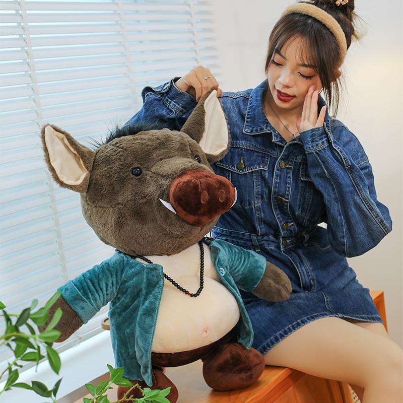 Adorable Plush Pig Bajie Doll Soft Toy Black Myth Wukong Keychain Gift For Girls