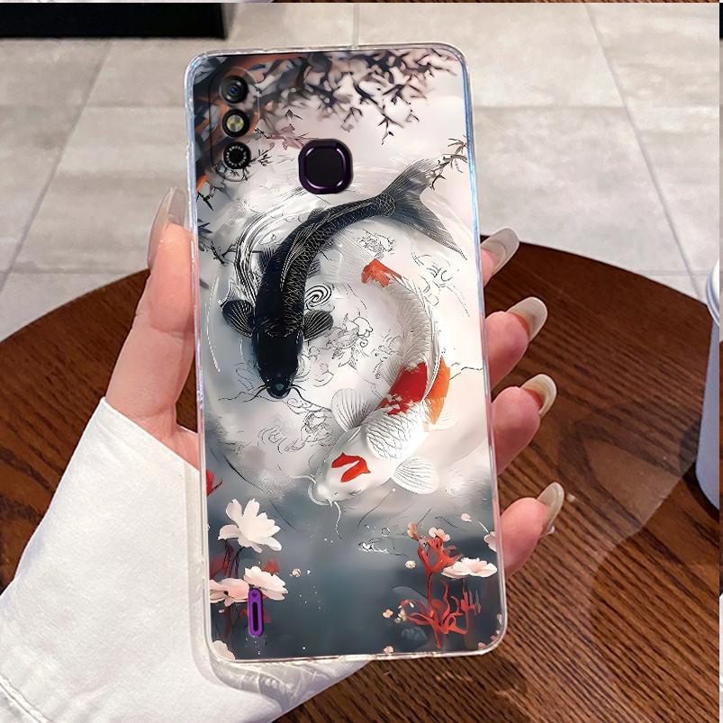 For Infinix Smart 4 4C Case X653 X653C Clear Aesthetic Luxury Cute Love Rabbit Funny Soft TPU Cover Infinix Smart 4c Phone Case