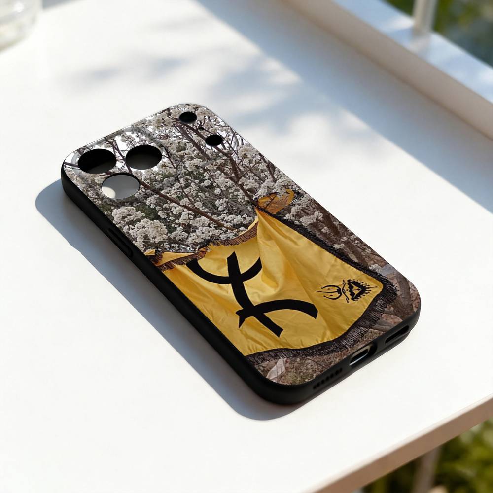 

Amazigh Berber Flag Cool Phone Case For iPhone 17,16,15,14,13,12,11,Pro,Max,Plus,E,SE4,Air,Mini Black Soft Cover iPhone17pro