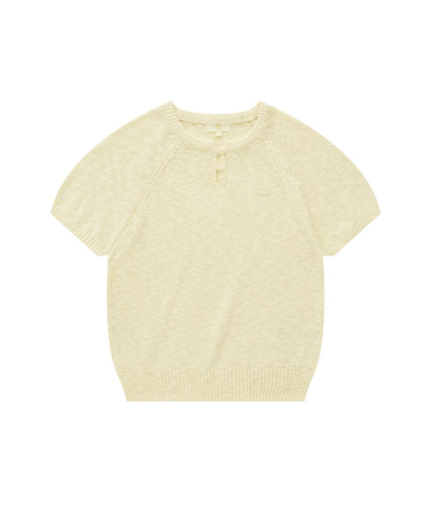 COVERNAT WOMAN Boucle Round Half Knit Ivory