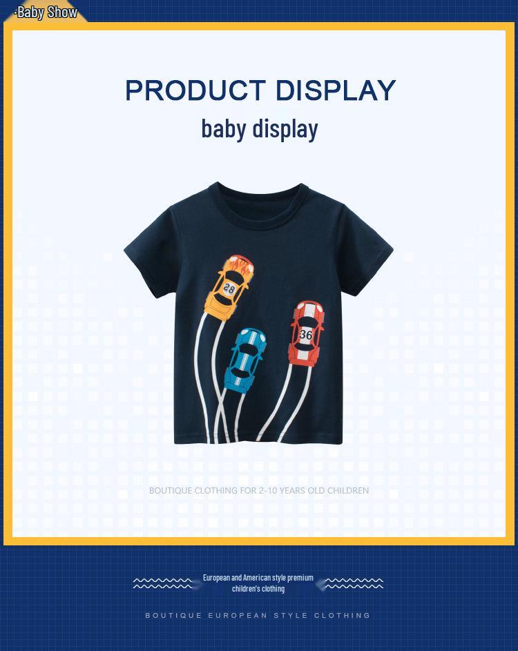 Korean Style Summer Boys' Short Sleeve T-shirt 27Kids Baby Children's Clothing Base Layer