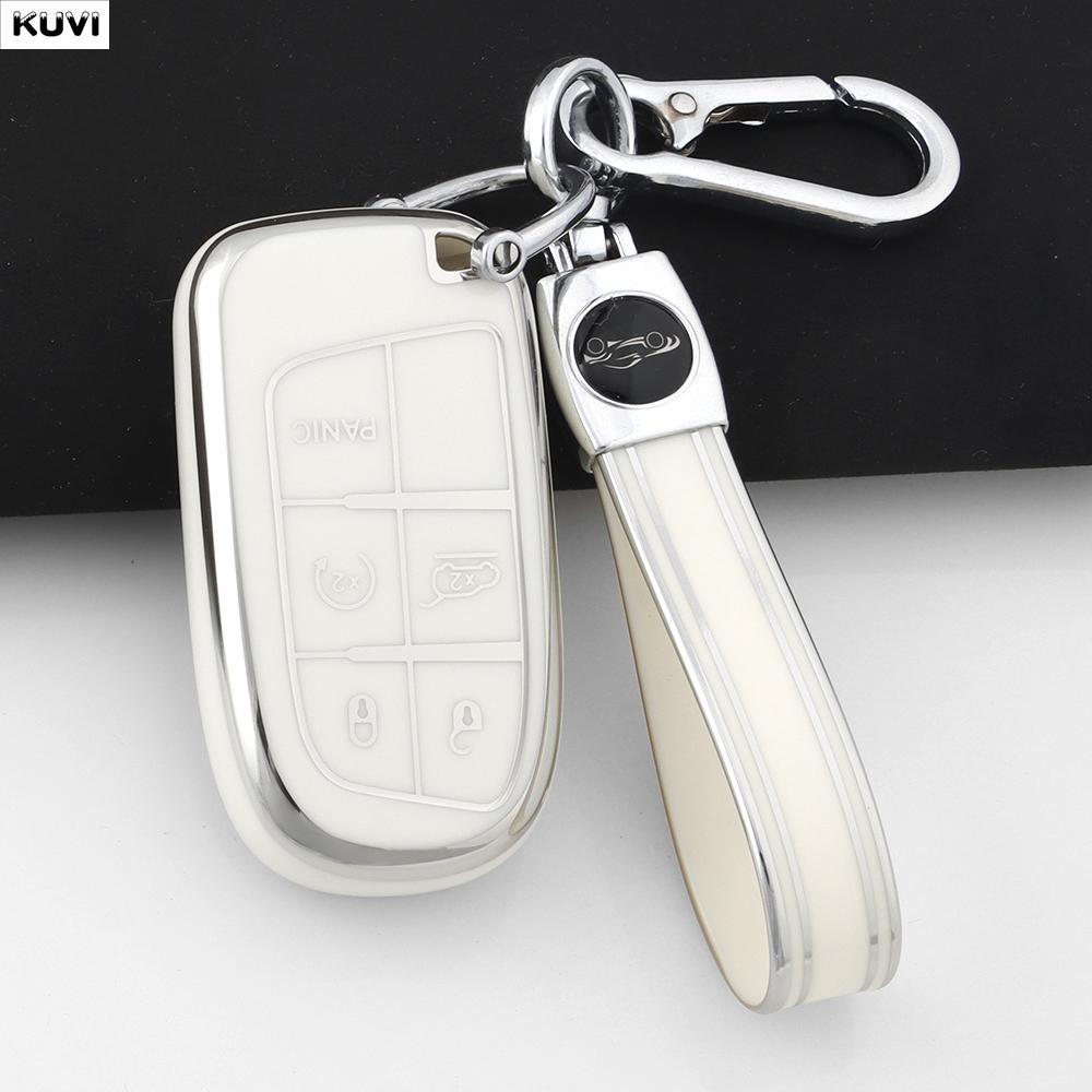 Fashion Tpu Car Key Case Cover For Jeep Renegade Frand Cherokee Dodge Journey Charger Chrysler 200 300 300 5 Buttons Protector