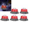 Set of 75mm Steel Wire Cup Brushes with M10 Threads for Disc Cup Brushes for Rust Removal 5-Piece Grinders, Heavy-Duty