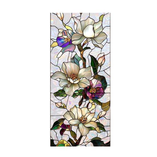 Rainbow Window Privacy Film, Decorative Static Cling Stickers, Heat Control & UV Blocking Glass Cling, Waterproof 100x45cm Static Glass Sticker for