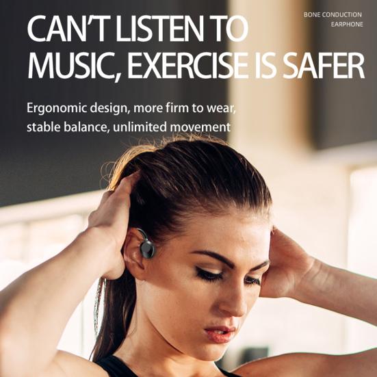 Wireless Earphone High Fidelity Noise Reduction IPX5 Waterproof Bluetooth-compatible5.0 Bone Conduction Sports Earbud for Driving