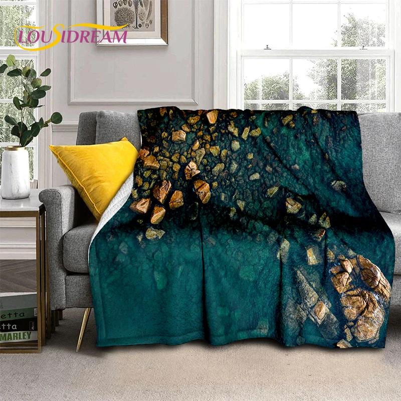 29 Style New Sea Water Beach Reef Nature Scenery 3D Blanket,Soft Throw Blanket for Home Bedroom Bed Sofa Travel Picnic Cover Kid