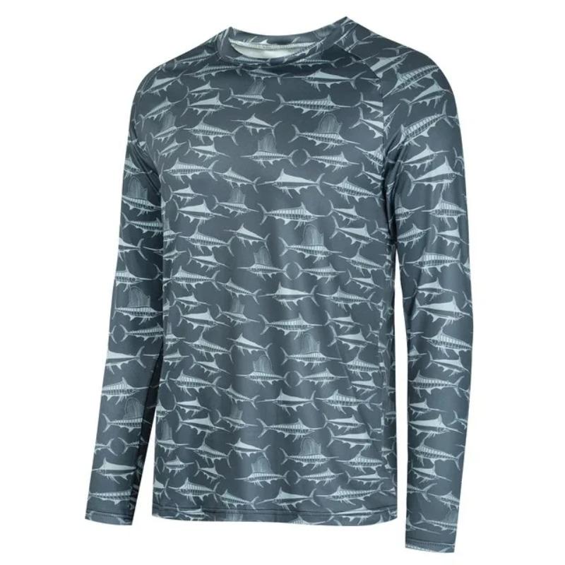 

Весенне-осенний топ с круглым вырезом и 3D-принтом, одежда для рыбалки, модные повседневные мужские футболки с длинным рукавом 5XL