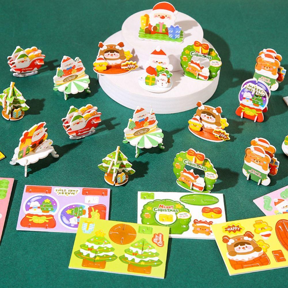 Christmas Tree Kids Xmas Arts Puzzle Santa Claus DIY Mini Christmas Tree  Kindergarten