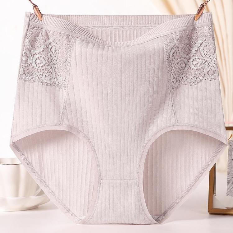 High Waist Women Panties Soft Breathable Underwear Plus Size Briefs Solid Color Lady Underpants