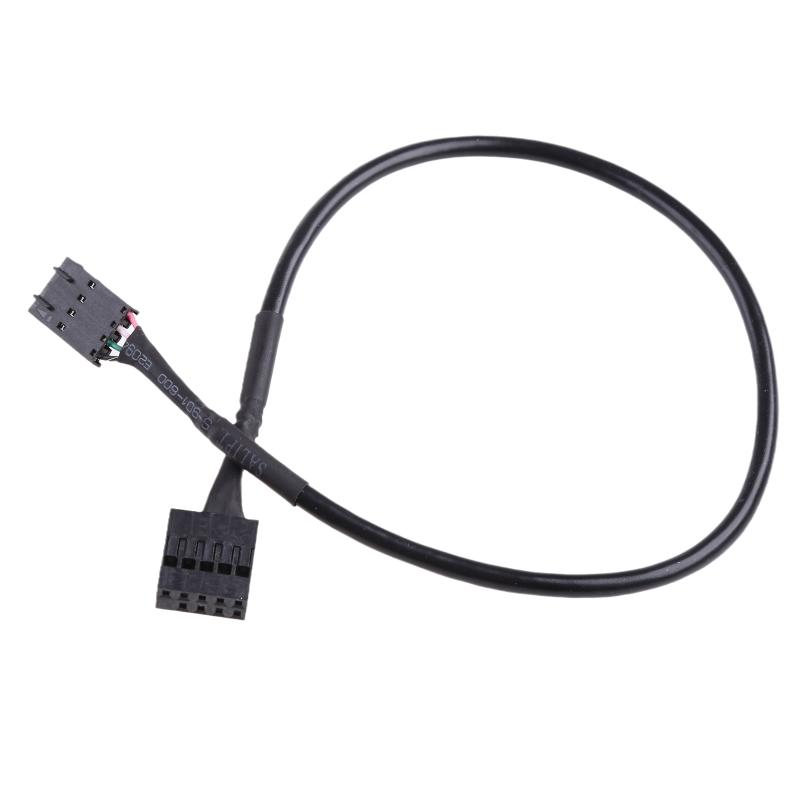 9pin USB Header Male 1 to 2 Female Extension Card USB 2.0 Splitter Cable Connector for Motherboard, Adapter Port