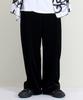 Deumakeu Velvet Laminated Single-Pleat Real Wide Pants Black