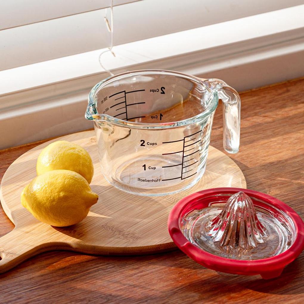 Clays Lemon Squeeze Messbecher Hitzebeständiges Glas Zitronensaftpresse Zitronenpresse