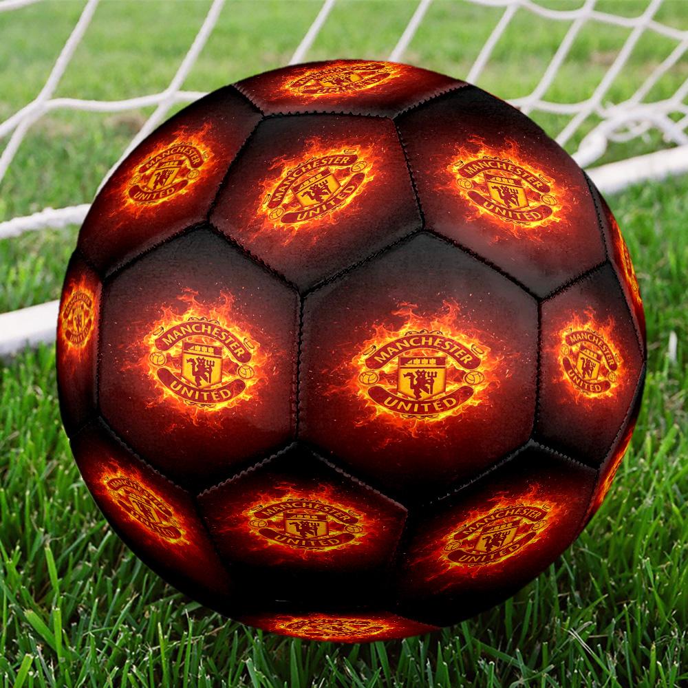 Manchester United Crest Size 5 Soccer Balls, High-Quality, Anti-Slip, Protective Football, a Unique Gift Suitable for Birthdays, Christmas