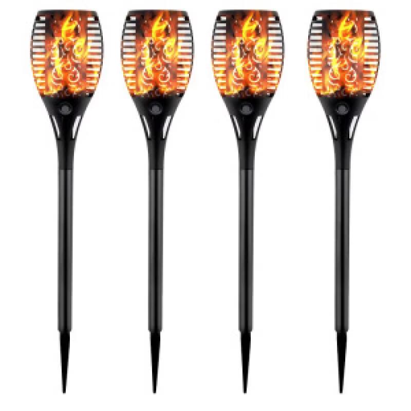 NuFeng Solar Flame Garden Lawn Light - Round 33 LED (4-pack)