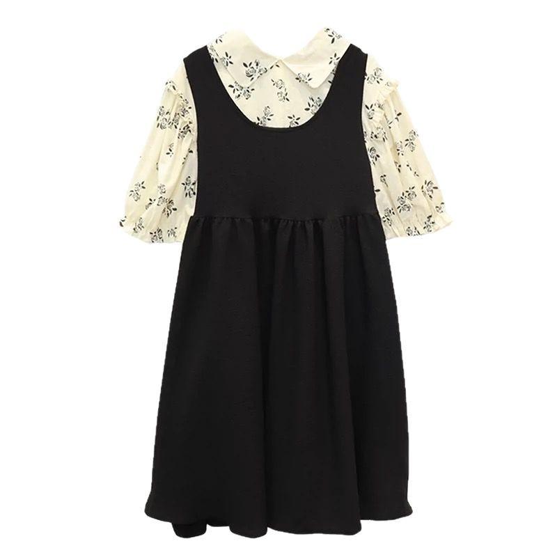 Cute Japanese Soft Girl Platycodon Retro Black Strap Jk Dress Female Small First Love Sweet Student Summer