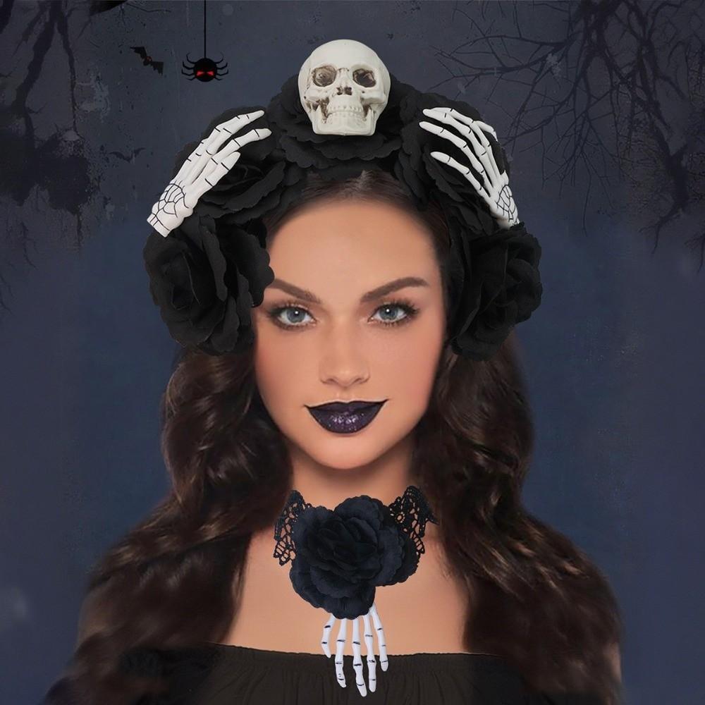 Halloween Decor Halloween Hair Hoop Exaggerated Gothic Flower Hairband  Photography Props