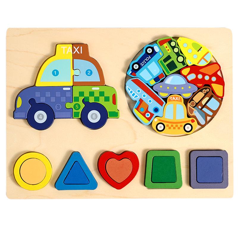 3D Geometric Animal Shape Puzzle Board for Early Education and Shape Matching