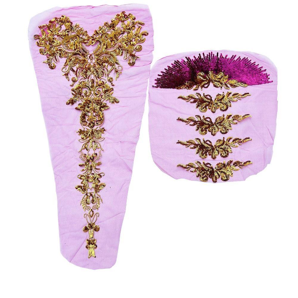 DIY Sequined Embroidery Patches Sequin Embroidery Lace Appliques Net Yarn Sequins Applique Wedding