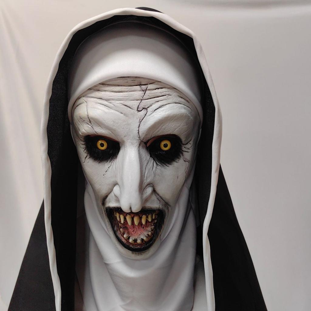 Halloween Horror Haunting2Nun Mask Masquerade Party Scary Props Horror Movie Headgear