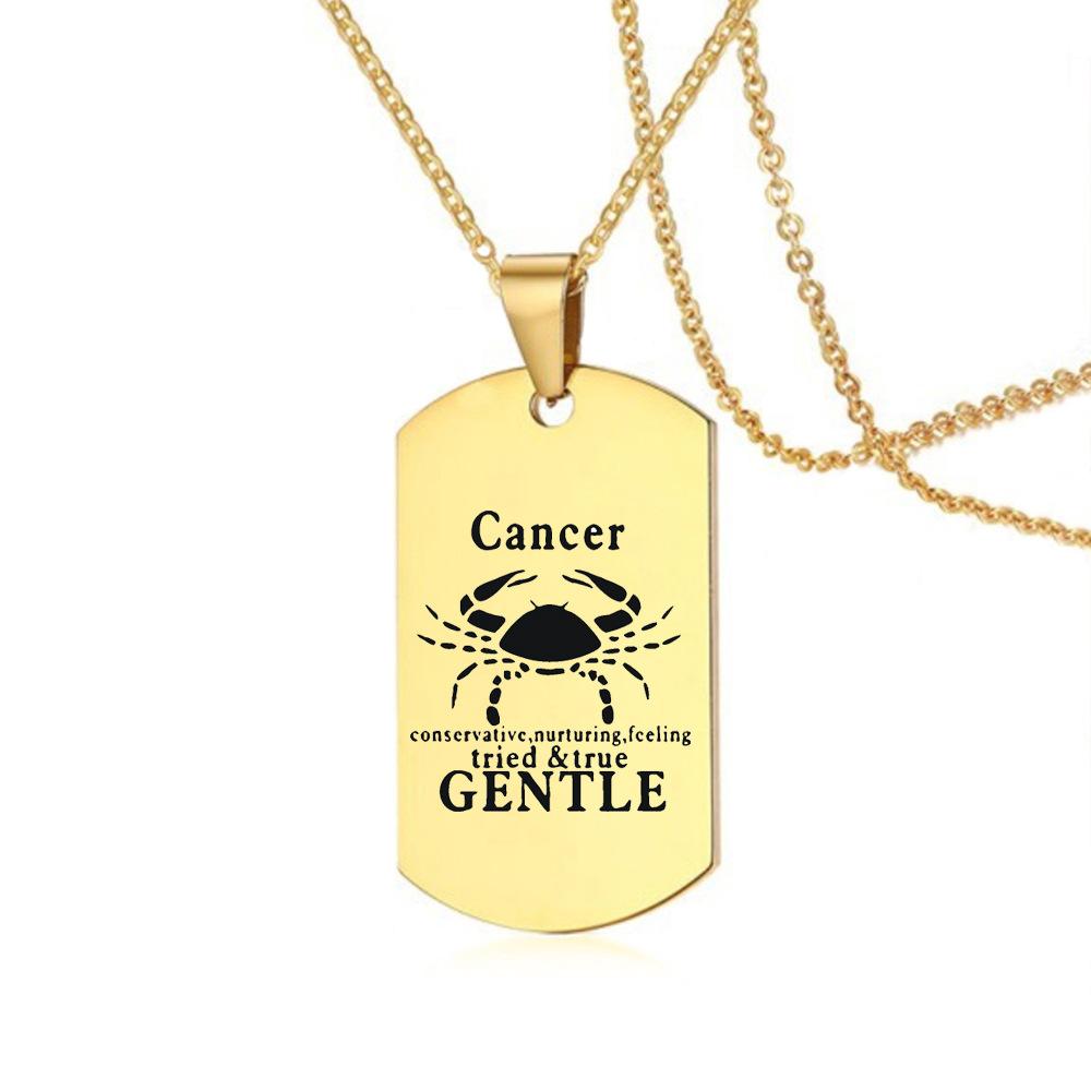 Sternzeichen Halskette für Männer Frauen 12 Konstellation Edelstahl Skorpion Kette Halskette Geburtstagsgeschenk Anhänger Schmuck