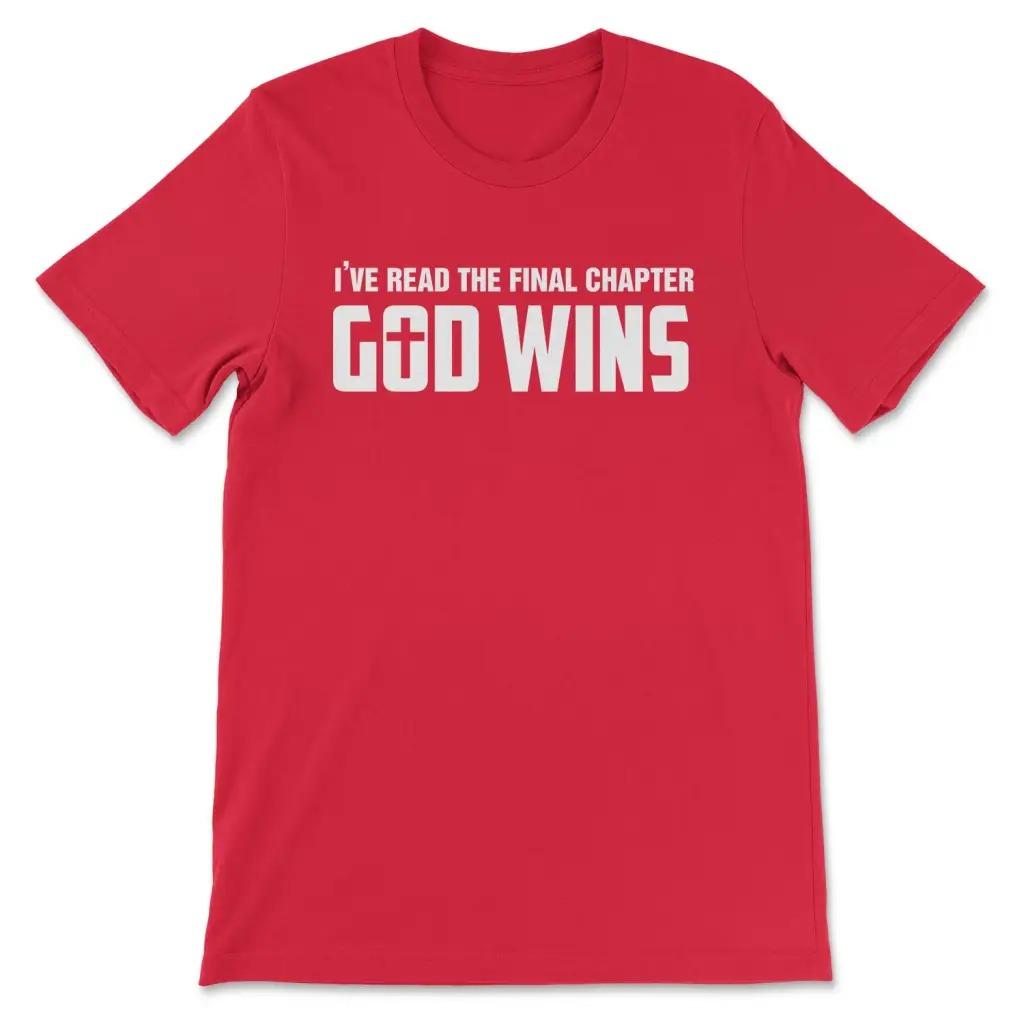 Ive Read The Final Chapter God Wins TShirt Mens and Womens Short Sleeve Cotton Tees Shirt Oversize Tops Summer Men Clothing S