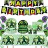 Hulk Party Deko Set: Becher, Flaggen, Luftballons, Tortenfiguren & Tischdecke