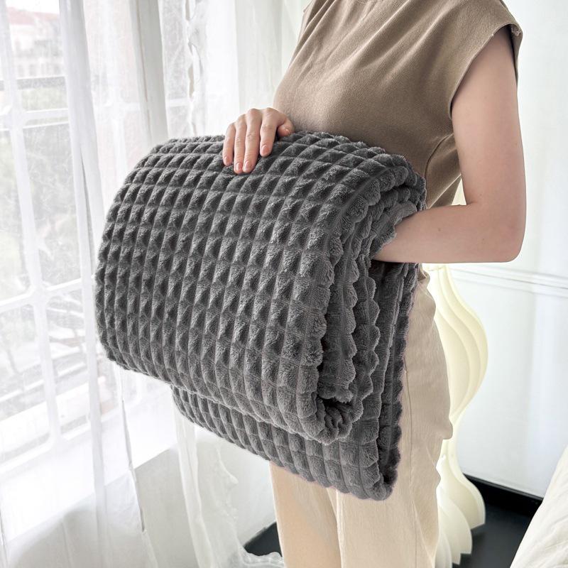 Autumn Winter Warm Striped Plaid Flannel Fleece Throw Blanket