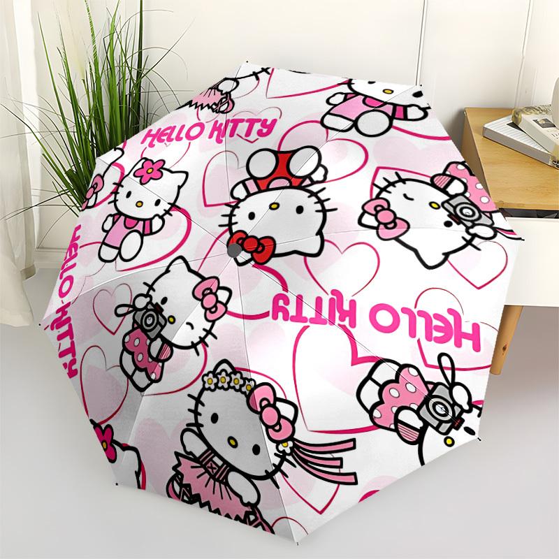 

1pc Hello Kitty Automatic Folding Umbrella - 8-Rib Durable Iron Frame, Compact Portable for Daily Travel, Men & Women yy251125239