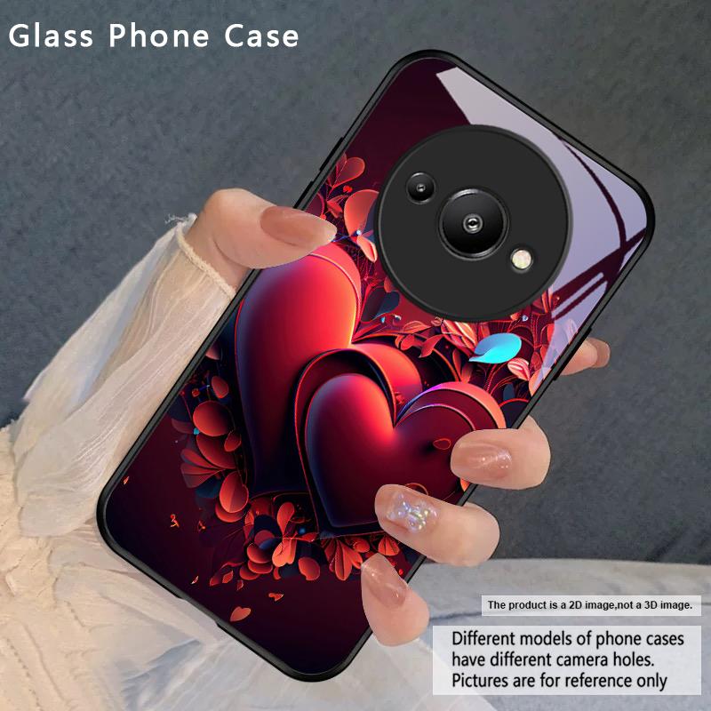

Brilliant Flame Rose For Redmi Note 8 9 9S 12S 10 Pro 11 12 13 Pro+ 14 Pro K60 Ultra 13C 14C A3 12 13 Black Glass Phone Case Redmi Note 10 Pro