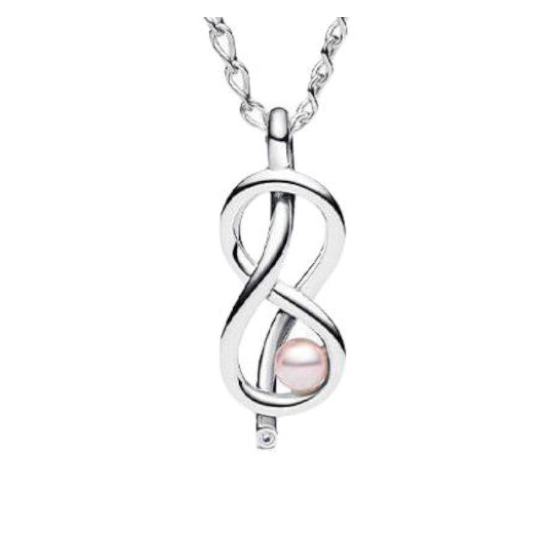 Pandora Necklace Fashionable and Exquisite Design 925 Silver Synthetic Cubic Infinitely Cherished Clavicle Chain necklace-50CM F Brand Original Box