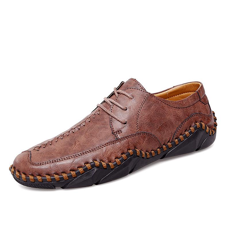 Men s Plus Size Hand-stitched Ultra-fiber Leather Moccasins - Lightweight & Soft Casual Shoes 44