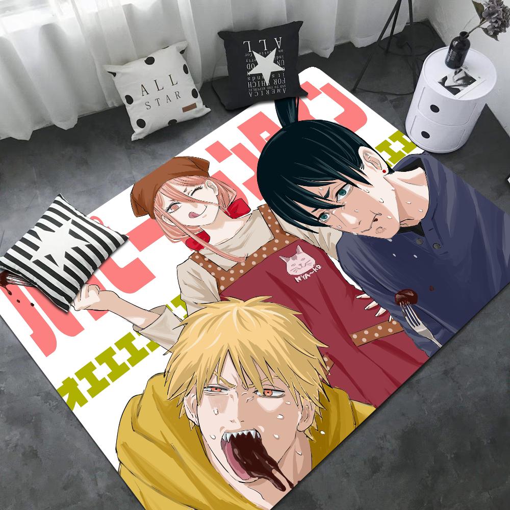 Anime Chainsaw Man Floor Mat Cheaper Anti-slip Modern Living Room Balcony Printed Bedside Mats