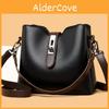 Stylish Large Capacity Bucket Tote Bag With Chic Retro Aesthetic In Black And Brown