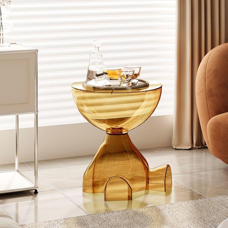 Acrylic Plastic Coffee Table Sofa Minimalist Living Room Coffee Table Bedside Table Transparent Can Store Nightstand Furniture