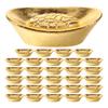 30pcs Mini Ingots Miniature Golden Ingots Chinese Feng Shui Wealth Yuanbao Desktop Ornaments Ideal For Home Or Office Decoration