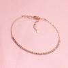 585 Purple Gold Plated 14K Rose Gold Simple Shiny Beaded Bracelet for Women Party Luxury Party Slender bangles jewelry