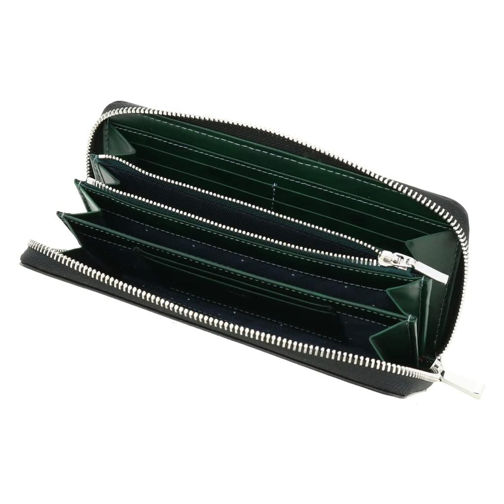 Long Wallet Genuine Leather 728616 Max Round Zipper Large Capacity Card Storage Cowhide Italian Leather Navy [Takeokikuchi] Men's [07]