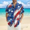Men's Casual Casual Independence Day Print Short-sleeved Shirt