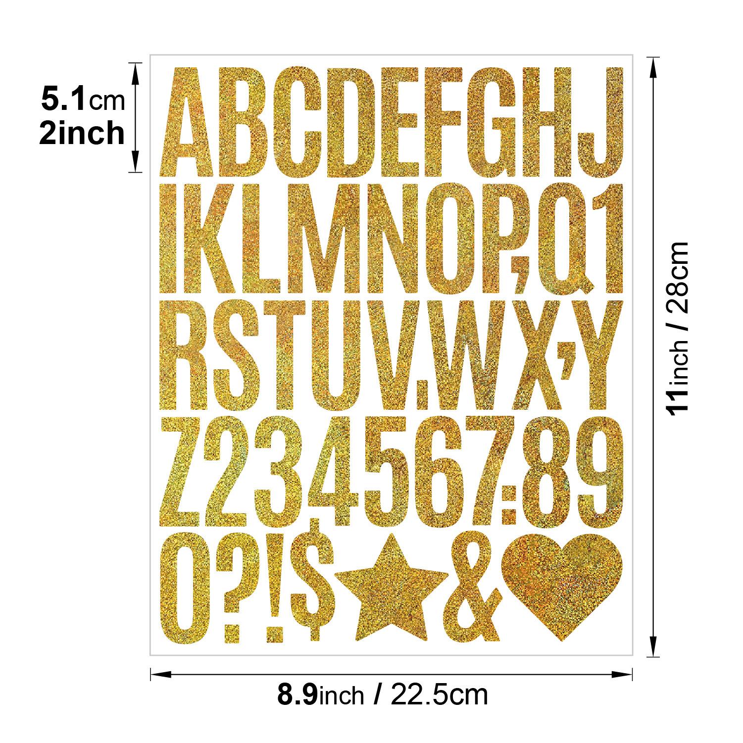 

2-дюймовая наклейка с буквами цвета золотого песка, сумочка для рукоделия, украшение для праздничного подарка, блестящая буквенно-цифровая наклейка для вечеринки по случаю дня рождения