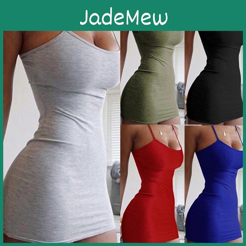 Solide Sommer Mode Frühling Damen Farbdruck Hosenträger Ärmellos Hohe Taille Freizeitkleider