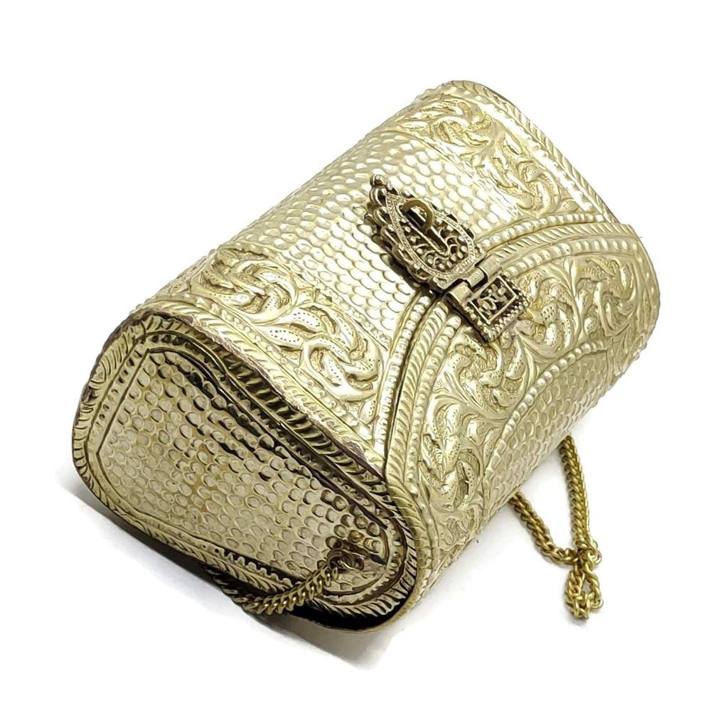 Women Gift Bridal Bag Brass Metal Clutch Sling Bag Indian Ethnic Antique Clutch