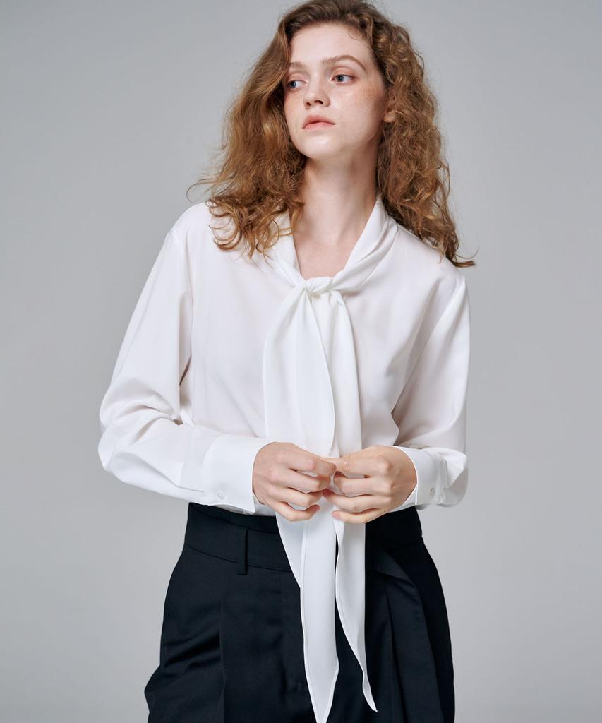 MALOUPE 4113 Summer Tie Blouse (White)