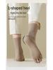 Men's Seamless Split Toe Cotton Socks: Solid & Striped, Breathable, Antibacterial, Anti-Odor, Mid-Calf Casual.