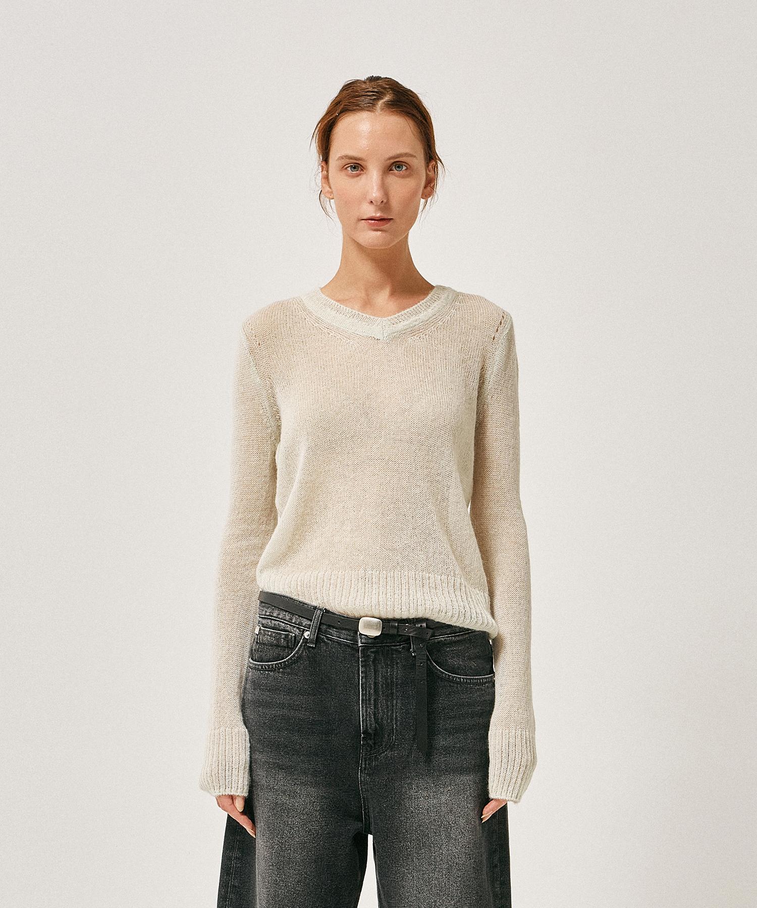 Label Archive W Linus Mohair Sheer Knit Tea Green Tea Green/1